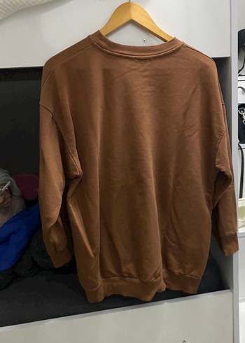 Kahverengi Kadın Süet Sweatshirt - Görsel 4