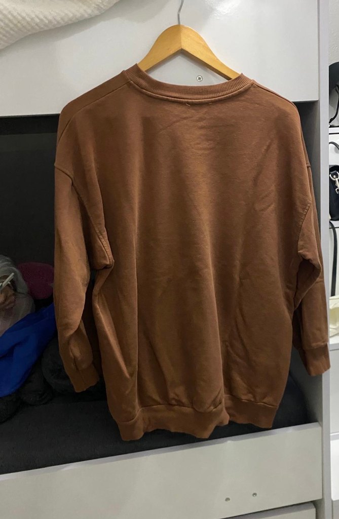 Kahverengi Kadın Süet Sweatshirt - Görsel 4