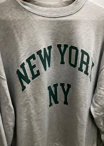 Gri Baskılı Kadın Sweatshirt - Görsel 2