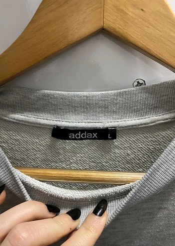 Gri Baskılı Kadın Sweatshirt - Görsel 4