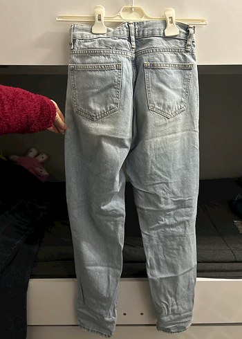 Kadın Mavi Yırtık Denim Jean - Görsel 4