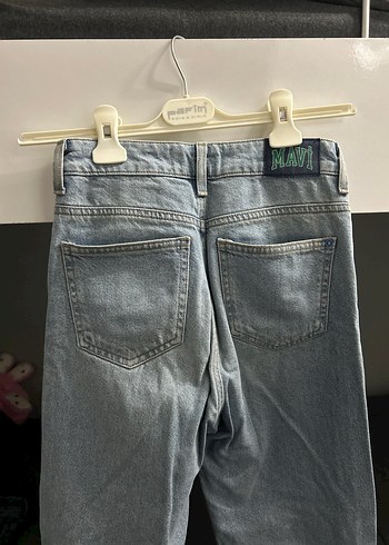 Kadın Mavi Boy Bol Kesim Denim Jean - Görsel 3