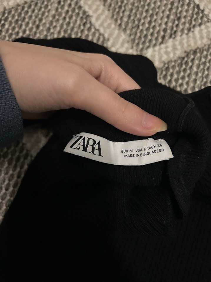 Zara Kadın Siyah Triko Boğazlı Kazak - Görsel 2
