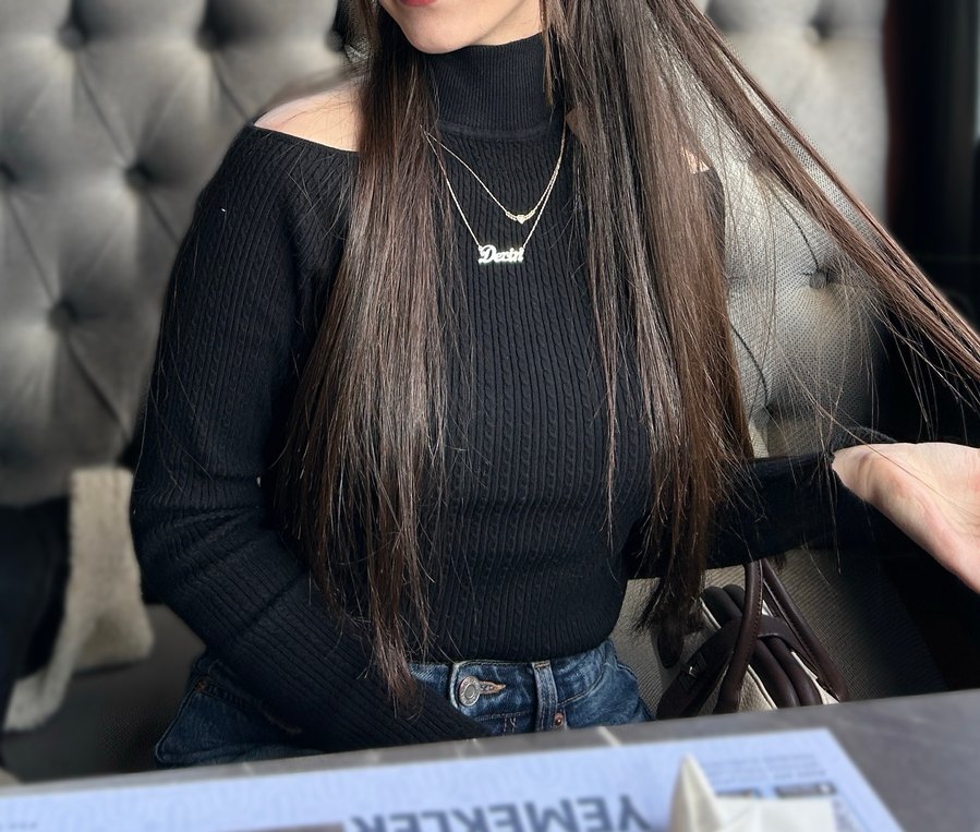 Zara Kadın Siyah Triko Boğazlı Kazak - Görsel 4