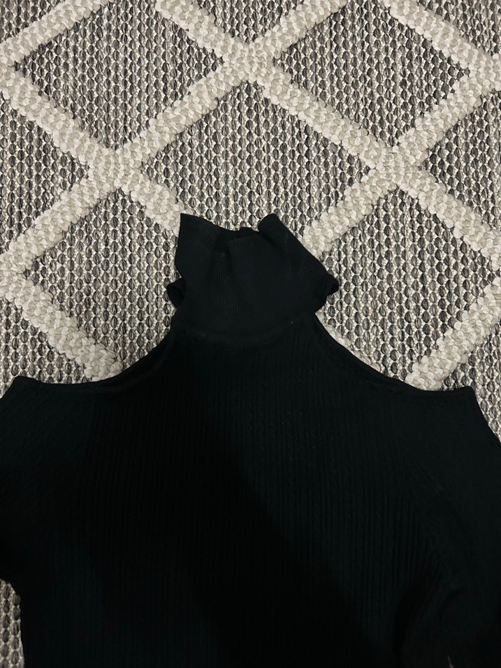 Zara Kadın Siyah Triko Boğazlı Kazak - Görsel 3