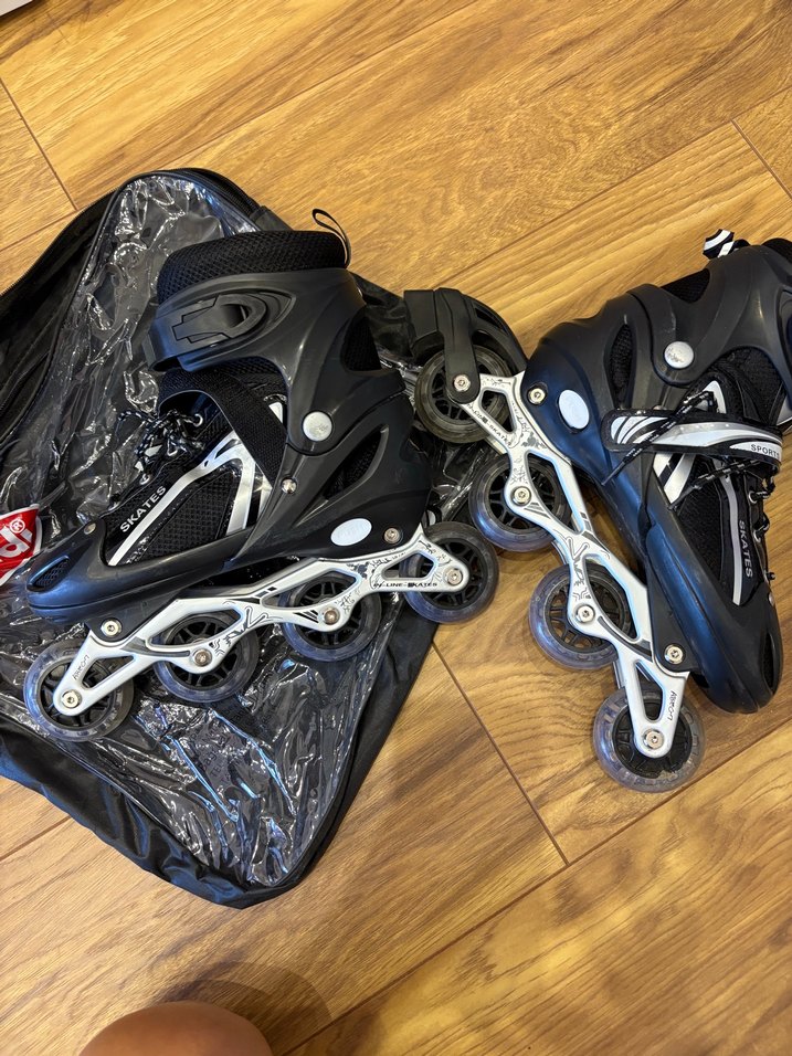 Zincir Detaylı Siyah Biker Inline Paten 38-41 numara arası ayarl - Görsel 4