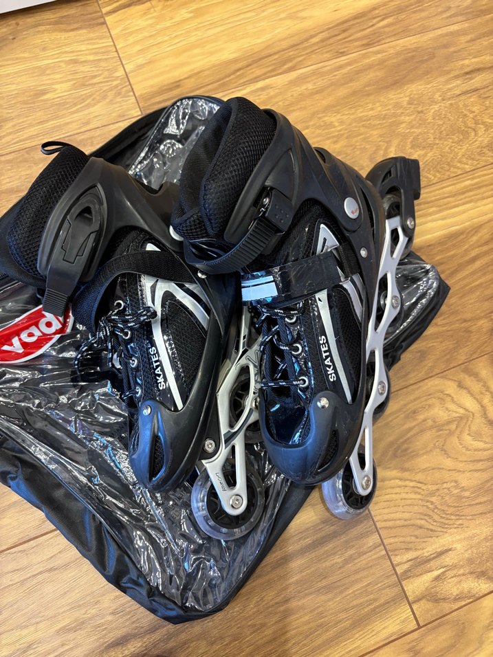 Zincir Detaylı Siyah Biker Inline Paten 38-41 numara arası ayarl - Görsel 3