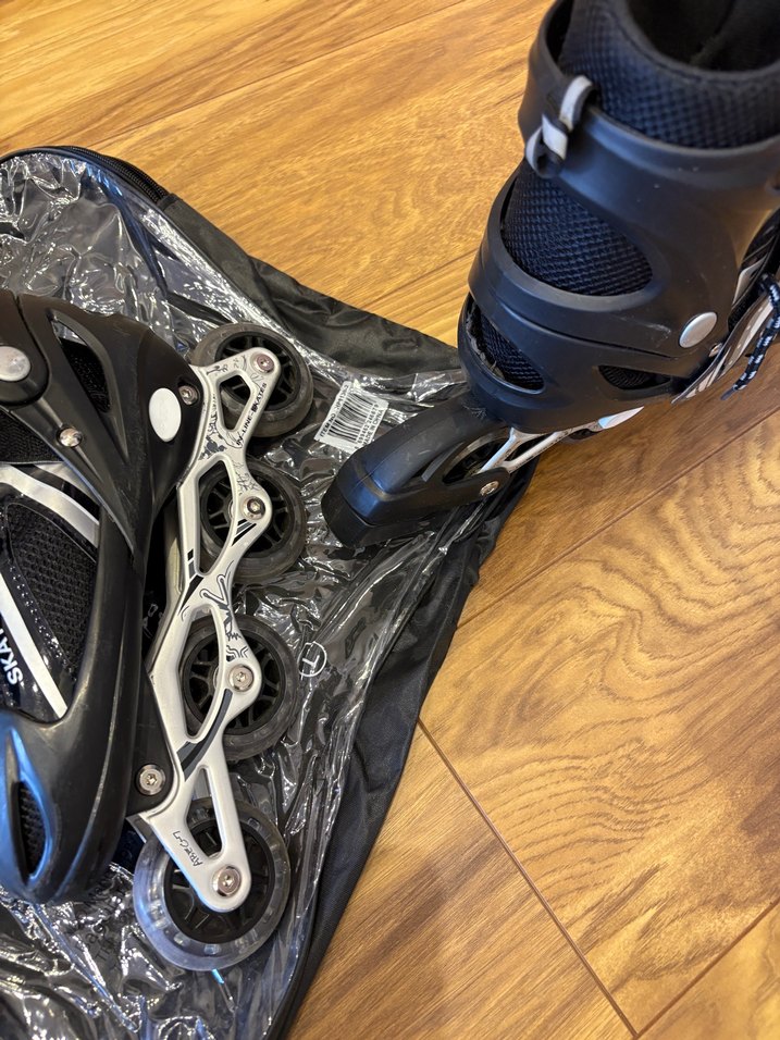 Zincir Detaylı Siyah Biker Inline Paten 38-41 numara arası ayarl - Görsel 2