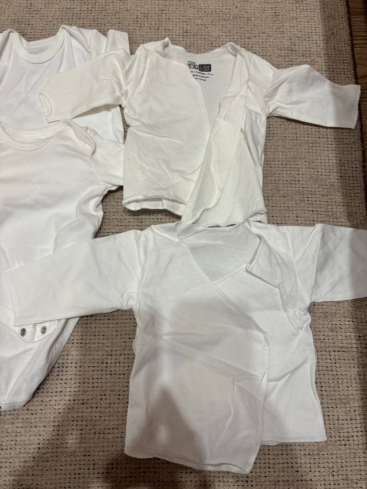 Bebek Beyaz Pamuklu Kısa Kollu Body - Görsel 2