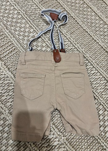 Bej Çocuk Şort ve Gri Askılı Kemer - Görsel 2