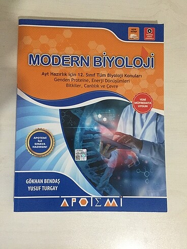 APOTEMİ AYT MODERN BİYOLOJİ KONU ANLATIMLI KİTAP