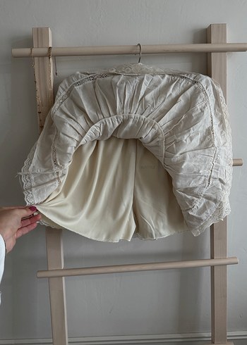 Dilvin Nakışlı Pinterest Tarz Fırfırlı Mini Keten Etek