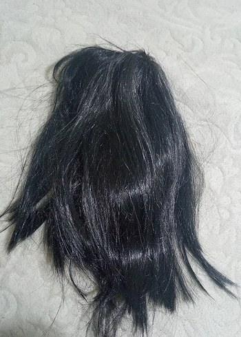 Beden Parlak Siyah Gotik Kürklü Sentetik Peruk