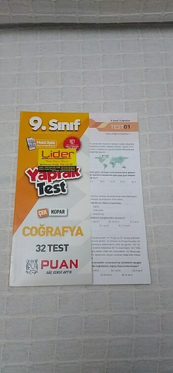 9.sınıf coğrafya yaprak test kitabı