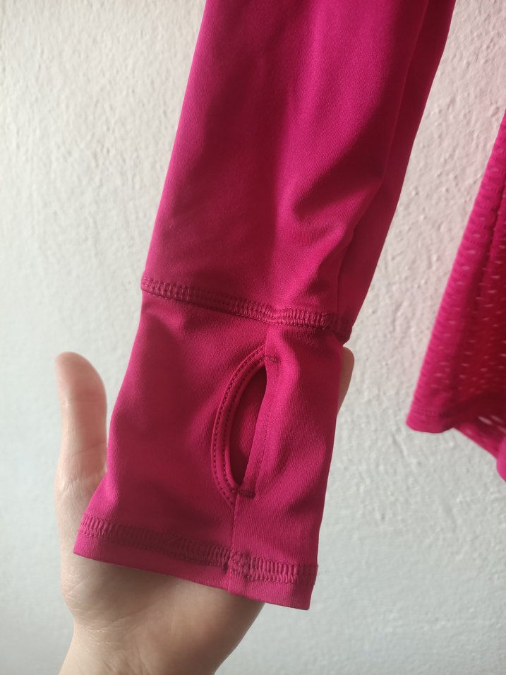 Uzun Kollu Pembe Spor Kadın Tişört - Görsel 3