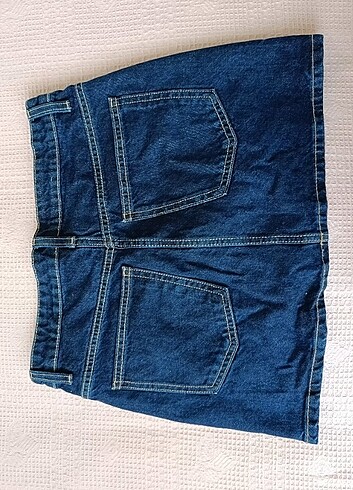 Zara Kontrast dikişli mini kot etek