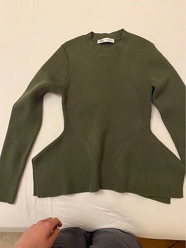s Beden haki Renk Zara peplum kazak