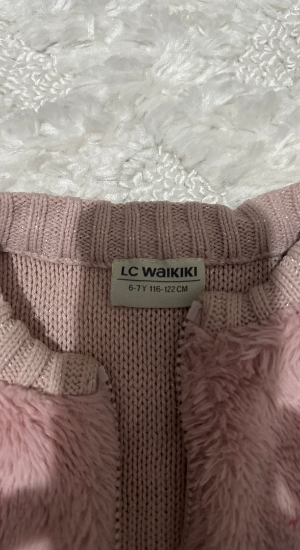 Kız Çocuk Pembe Kürklü Yelek - Görsel 2