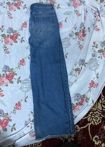 38 Beden mavi Renk Düğmeli Gri Kadın Midi Kot Pantolon