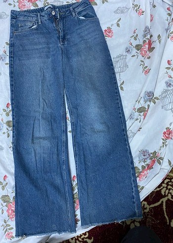 Düğmeli Gri Kadın Midi Kot Pantolon