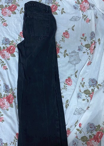 Diğer Düğmeli Siyah Batik Desenli Kadın Jean