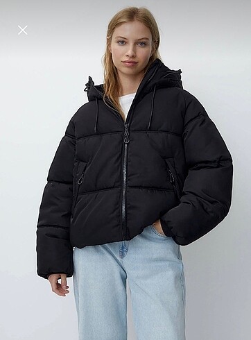 Oversize kapüşonlu mont
