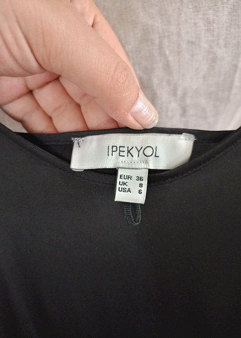 36 Beden Siyah Piliseli Uzun Askılı Elbise