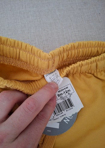 9-12 Ay Beden Sarı Erkek Çocuk Rahat Kesim Pantolon