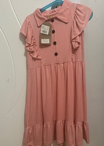 Pembe Fırfırlı Kız Çocuk Elbise