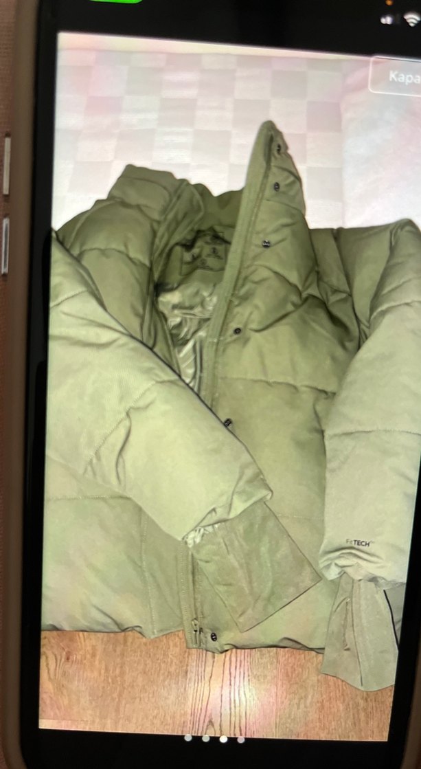 Düğmeli Yeşil Kadın Kışlık Mont - Görsel 3