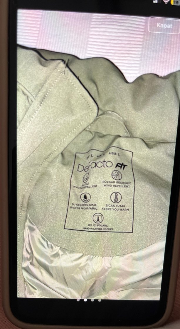 Düğmeli Yeşil Kadın Kışlık Mont - Görsel 2