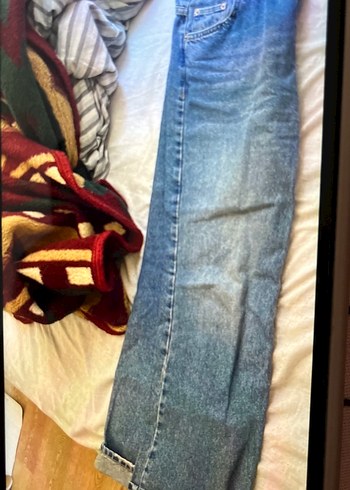 Gri Tokalı Kadın Midi Denim Jean - Görsel 2