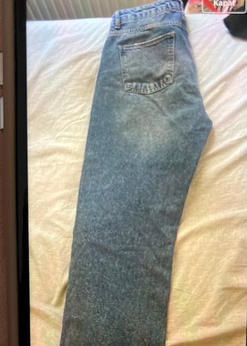 Gri Tokalı Kadın Midi Denim Jean - Görsel 3