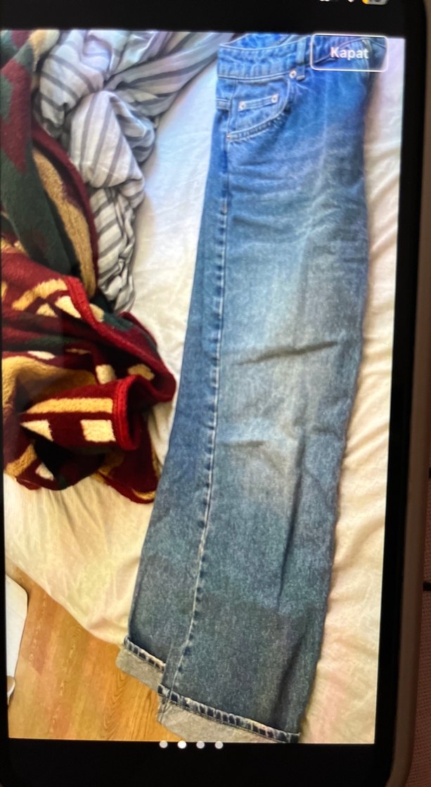 Gri Tokalı Kadın Midi Denim Jean - Görsel 2