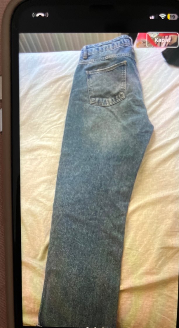 Gri Tokalı Kadın Midi Denim Jean - Görsel 3