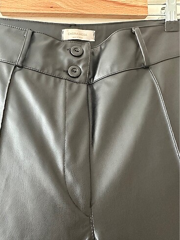Enora moda yüksek bel deri pantolon - Görsel 5