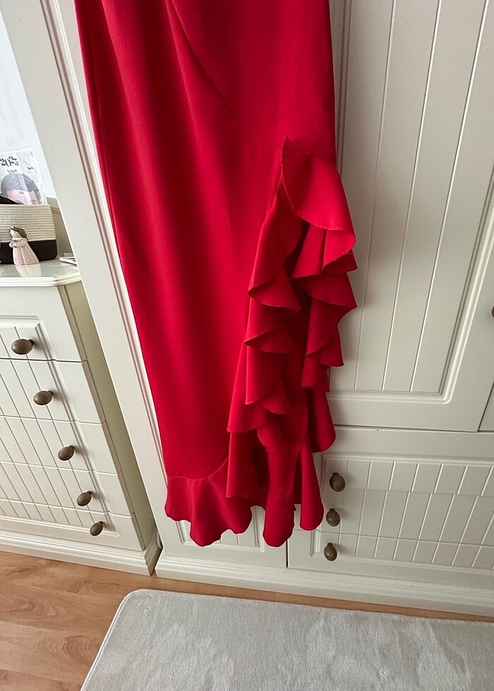 Kırmızı abiye mezuniyet elbisesi - Görsel 5