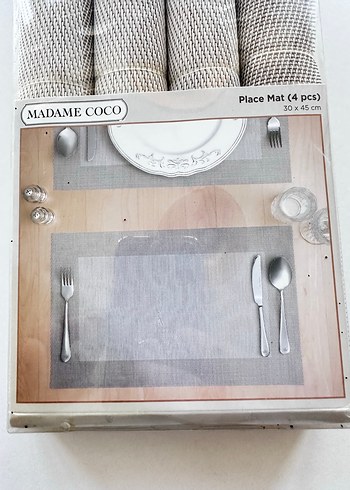 Bej Gri Desenli Modern Amerikan Servisi 4'lü - Görsel 3