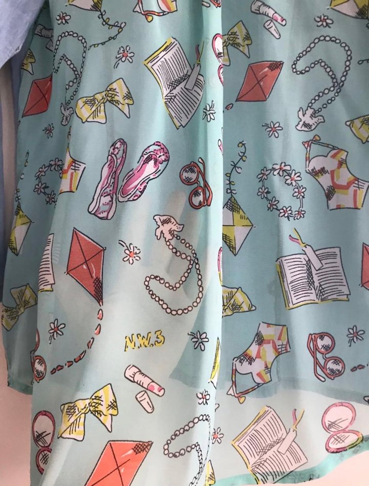 Bohem Mavi Denim Gömlek şifon detaylı - Görsel 4