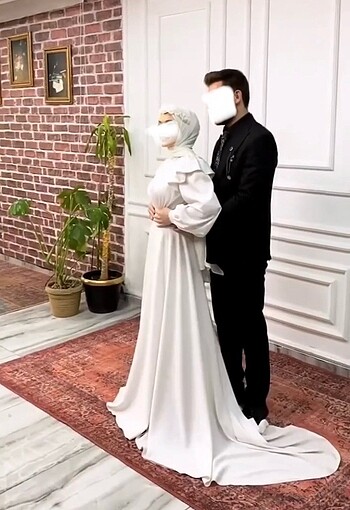 xs Beden beyaz Renk Nikah Elbisesi