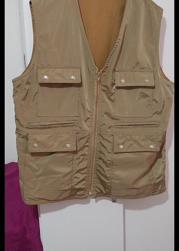 Bej Fermuarlı Erkek Yelek/Avcı Yeleği - Görsel 3