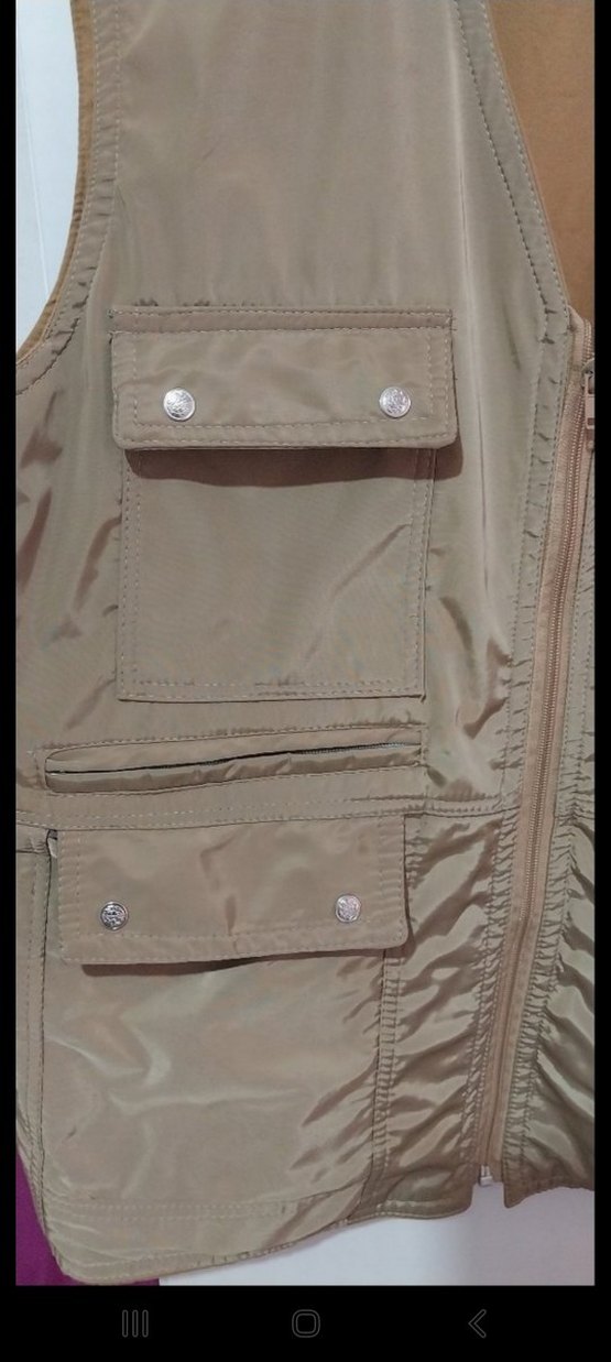 Bej Fermuarlı Erkek Yelek/Avcı Yeleği - Görsel 4