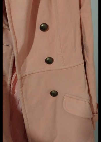 Düğmeli Bej Midi Kadın Kaban - Görsel 5