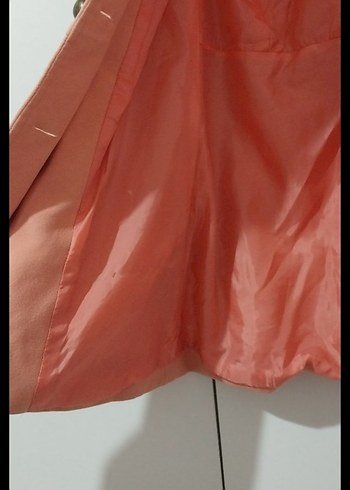 Düğmeli Bej Midi Kadın Kaban - Görsel 3