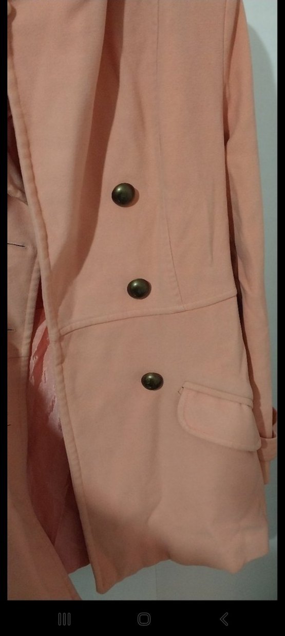 Düğmeli Bej Midi Kadın Kaban - Görsel 5