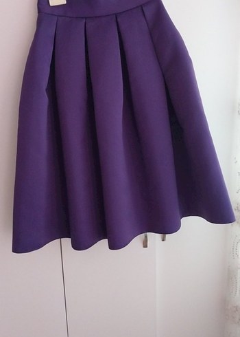 Mor Pilili Midi Kadın Etek - Görsel 4