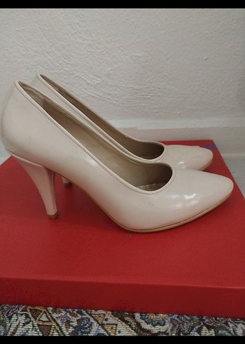 38 Beden ten rengi Renk Diger Krem Stiletto Kadın Ayakkabı (9cm)