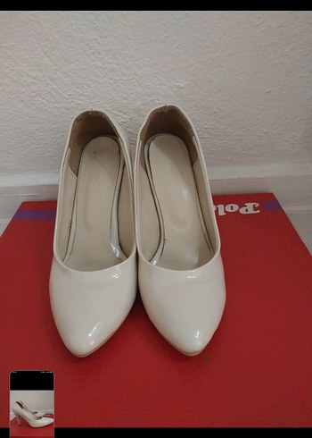 36 Beden Diger Beyaz Stiletto Kadın Ayakkabı (10cm)