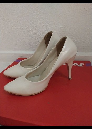 36 Beden ten rengi Renk Diger Beyaz Stiletto Kadın Ayakkabı (10cm)