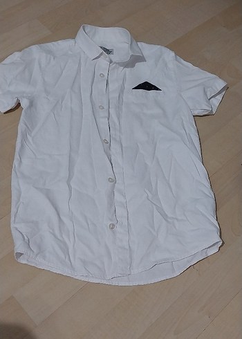 LC Waikiki Erkek Çocuk Beyaz Kısa Kollu Gömlek